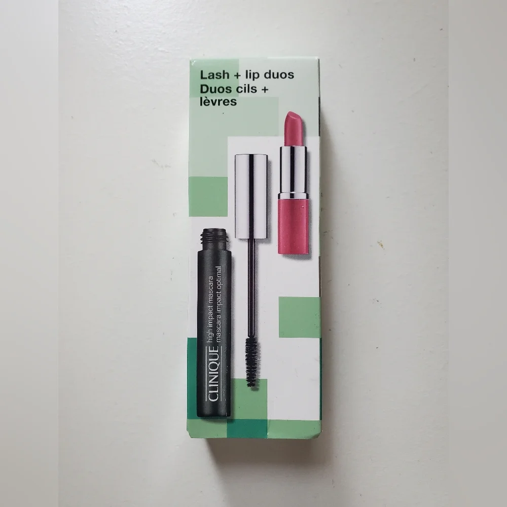 Clinique Lash + Lip Duos, Full Size Mascara + Travel Lipstick New in Box